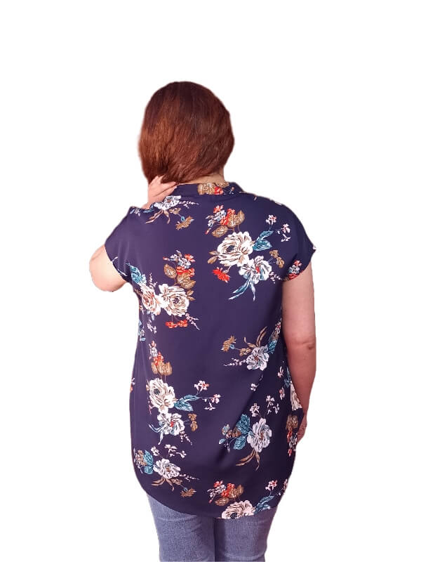 Blusa Irregular Cuello Notch Floral - Imagen 2