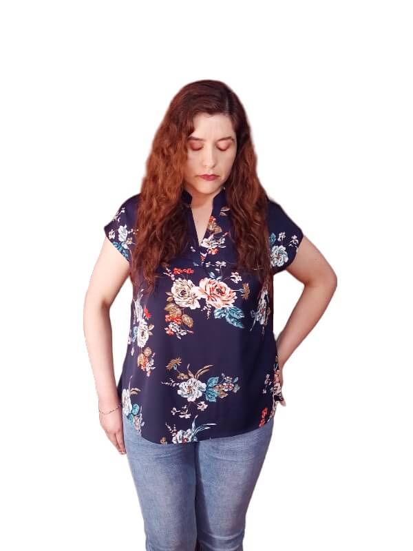 Blusa Irregular Cuello Notch Floral