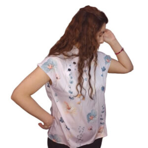Blusa Manga Corta y Cuello de Botones